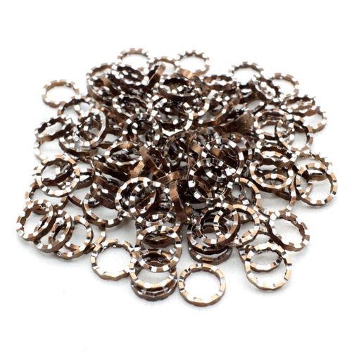 Aluminium Coloured Rings 8mm Brown 10pcs for jewellery making