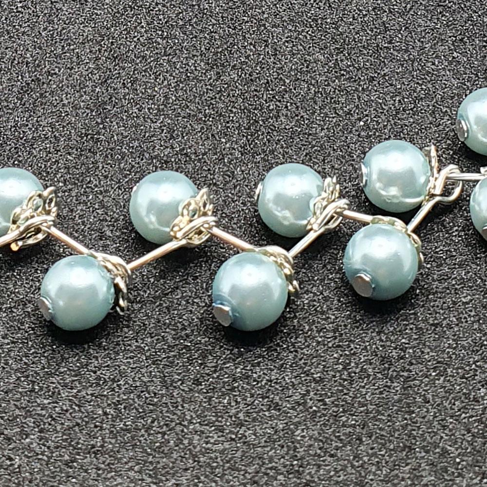 Glass Pearl Vine Necklace powder blue necklace making kit — DIY set with beads and instructions for creating handmade jewelry