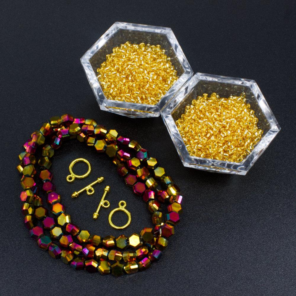 BC WK24 Double Wrap Herringbone Topaz 6mm 10pcs for jewellery making