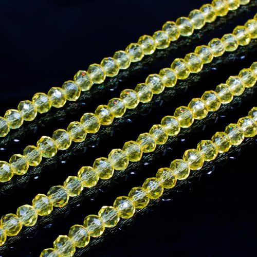 3.5mm crystal beads yellow, pack of 150 — faceted for jewelry making and beadwork