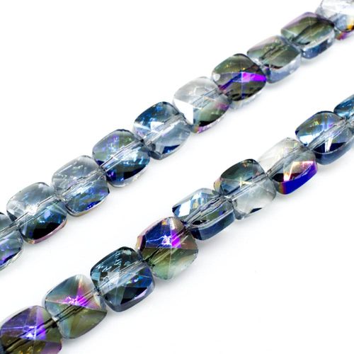 6mm crystal beads half purple iris, pack of 20 — faceted for jewelry making and beadwork