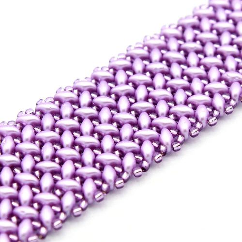 SuperDuo Chevron Bracelet pearl coat light lilac bracelet making kit — DIY set with beads and instructions for creating handmade jewelry