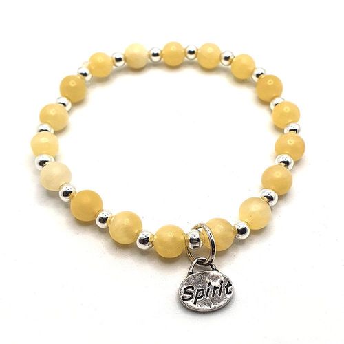 Faith Gemstone Bracelet yellow jade bracelet making kit — DIY set with beads and instructions for creating handmade jewelry