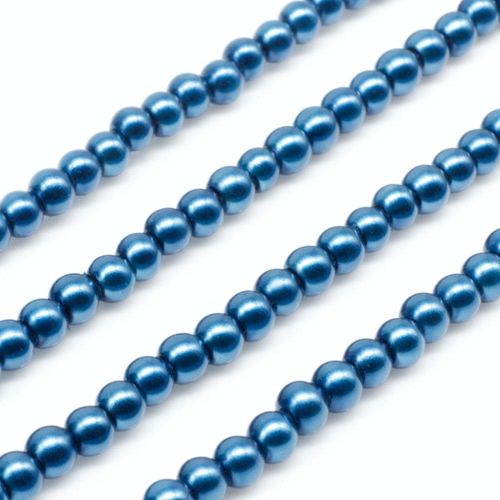 Glass Pearl Round Beads 3mm - Dark Cyan