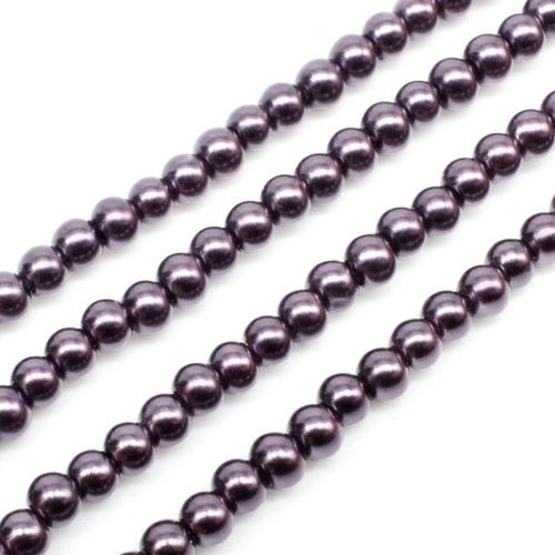 Glass Pearl Round Beads 3mm - Grape