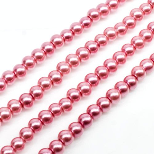 Glass Pearl Round Beads 3mm - Pink
