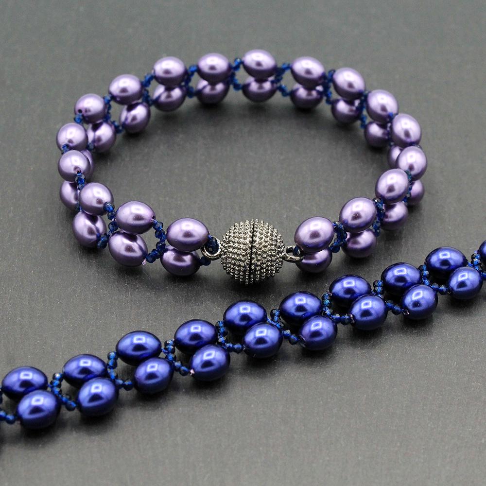 Eloise Bracelet Makes 2 oriental lavender bracelet making kit — DIY set with beads and instructions for creating handmade jewelry