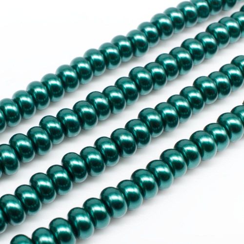 Glass Pearl Rondelle 3x5mm - Teal