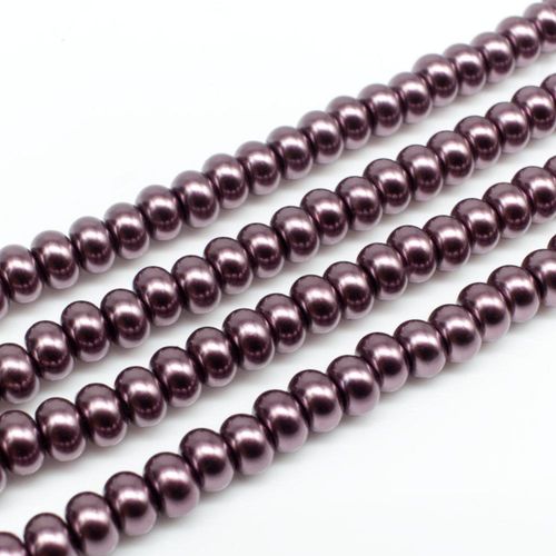 Glass Pearl Rondelle 3x5mm - Mahogany Rose