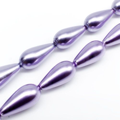 Glass Pearl Drop Beads 8x16mm Lavander for jewellery making