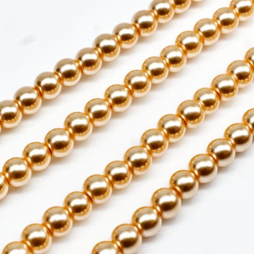 Glass Pearl Round Beads 4mm - Peach