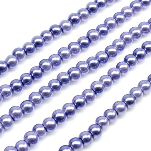 Glass Pearl Round Beads 3mm - Steel Blue