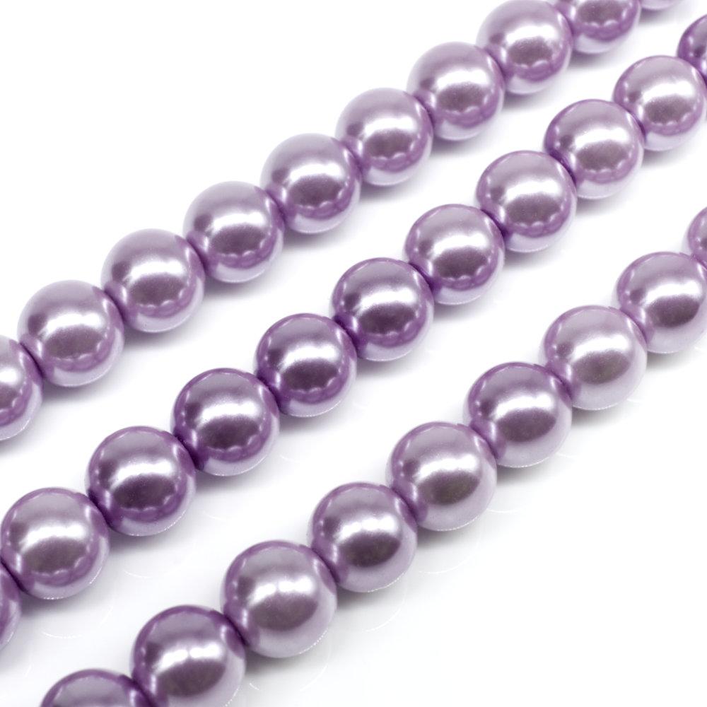 Glass Pearl Round Beads 8mm - Indigo Blue