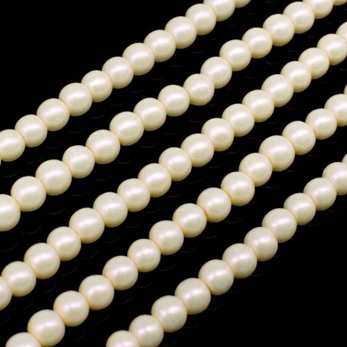 Satin Glass Pearl Round Beads 3mm - Lemon