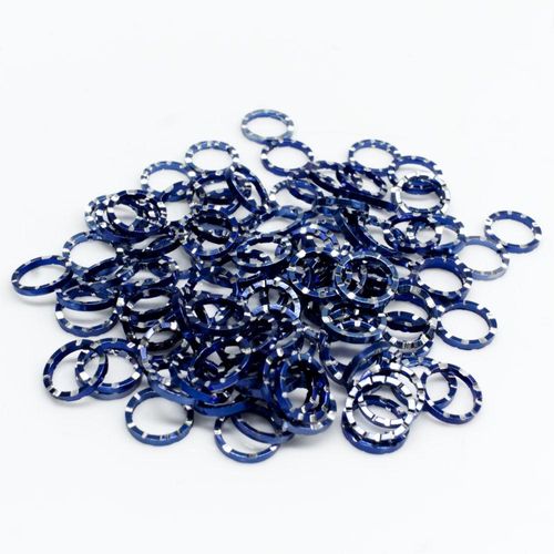 Aluminium Coloured Rings 10mm Blue 10pcs for jewellery making