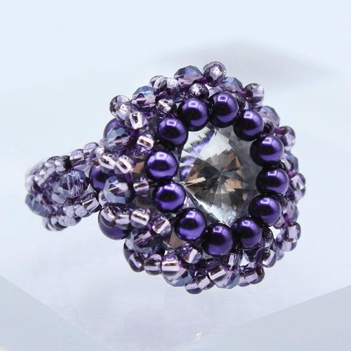 Bling Rings Pack purple velvet jewelry making kit — DIY set with beads and instructions for creating handmade jewelry