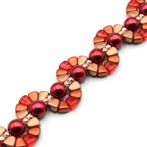 Maree Beaded Bracelet Make 3 ruby copper bracelet making kit — DIY set with beads and instructions for creating handmade jewelry