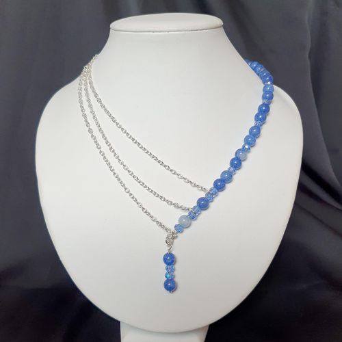 Crackled Earth Necklace violet blue necklace making kit — DIY set with beads and instructions for creating handmade jewelry
