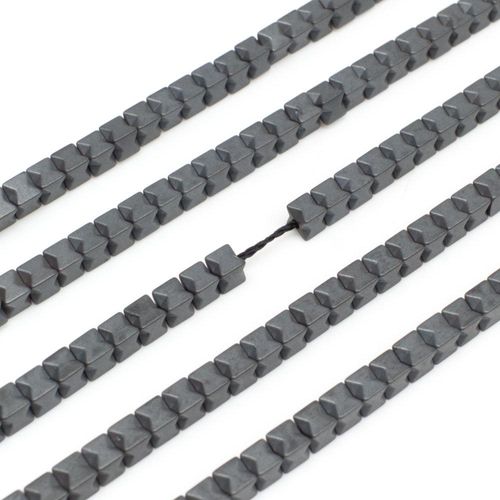 3mm hematite cube — for jewelry making, crafting, and beadwork projects