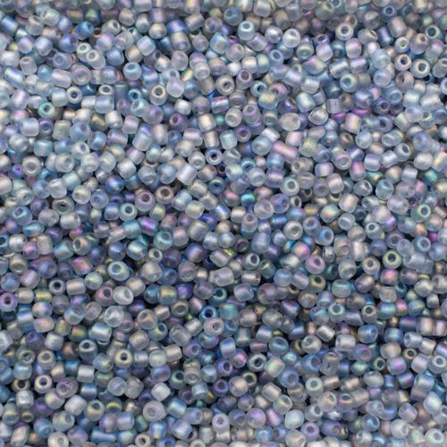 Seed Beads Trans. Rainbow Frost Grey Size 11 100g 2mm for jewellery making