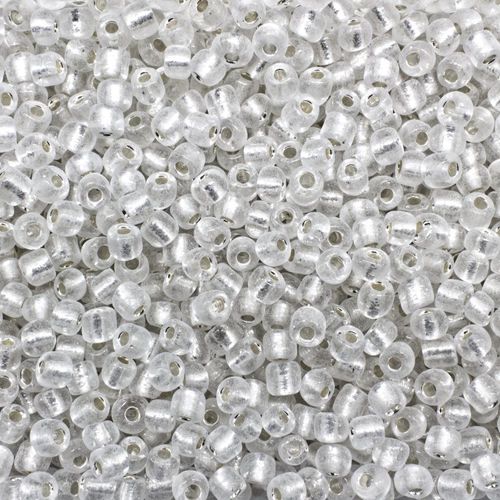 Seed Beads Silver Lined Frost Clear Size 6 100g 4mm for jewellery making