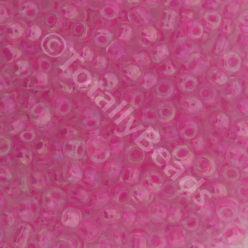 Seed Beads Colour Lined Light Pink- Size 6 100g
