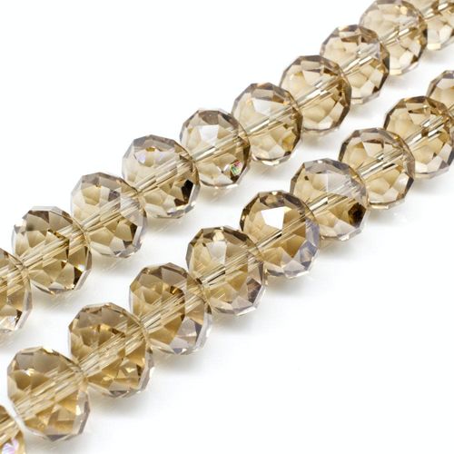 14mm crystal beads champagne, pack of 16 — faceted for jewelry making and beadwork