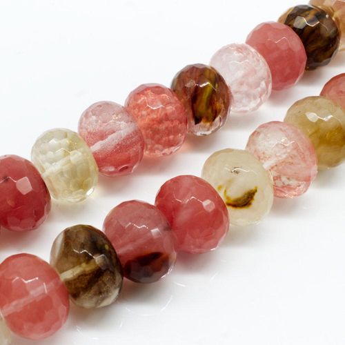 Volcano Glass Beads 16mm Facet Rondelle Mixed Colours for jewellery making