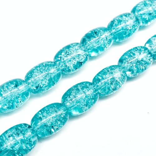Crackle Barrel Beads 12x16mm Aqua 25pcs for jewellery making