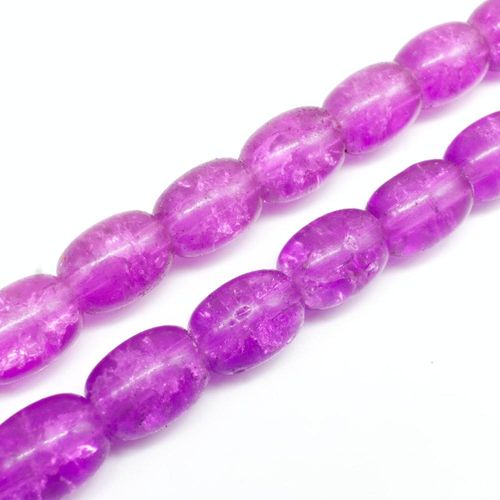 Crackle Barrel Beads 12x16mm Fuschia 25pcs for jewellery making