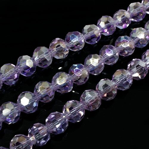 8mm crystal beads lilac ab — AB finish, faceted for jewelry making and beadwork