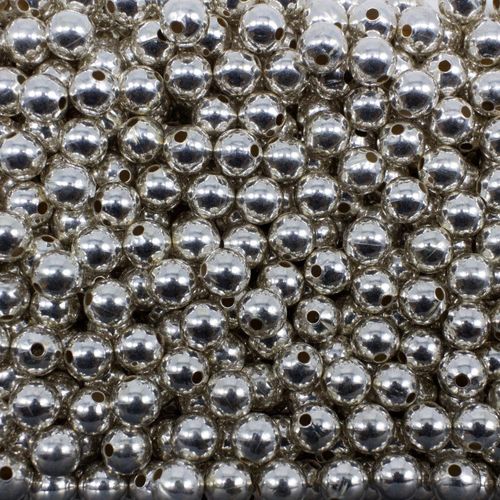Round Spacer Beads 6mm 50pc Silver for jewellery making