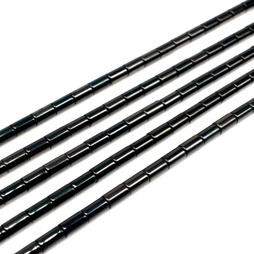 Glass Tube Beads 5mm 15" String Hematite for jewellery making