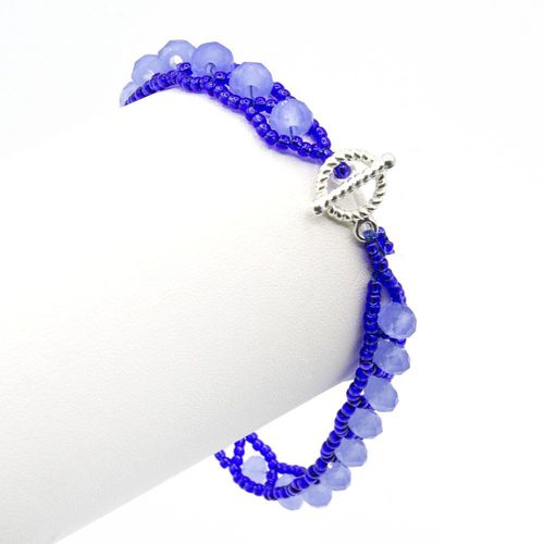 Amelia Bracelet Makes 3 opal cobalt bracelet making kit — DIY set with beads and instructions for creating handmade jewelry