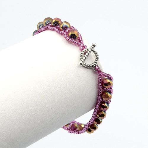 Amelia Bracelet Makes 3 autumn mauve bracelet making kit — DIY set with beads and instructions for creating handmade jewelry