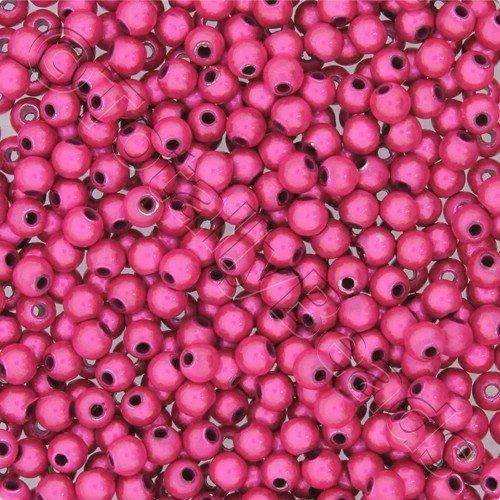 4mm Miracle acrylic round beads 4mm round fuchsia 120pcs — pack of 120, reflective 3D-effect beads ideal for jewelry making, crafts, and…