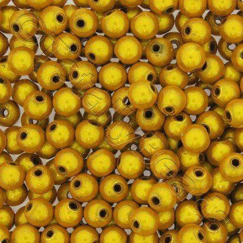 6mm Miracle acrylic round beads 6mm round dark gold 65pcs — pack of 65, reflective 3D-effect beads ideal for jewelry making, crafts, and…