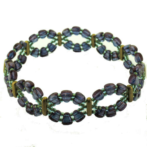NIB bit curve bracelet - amethyst beam bracelet making kit — DIY set with beads and instructions for creating handmade jewelry