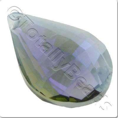 Crystal Pendant - Drop 38x24mm - Grey with Purple Shadow