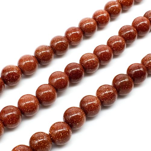 Gold Sandstone Bead - Round 8mm 16" String