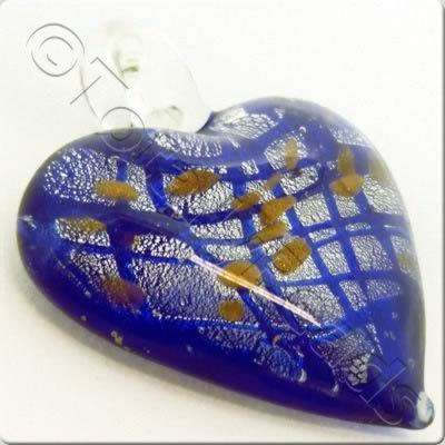 Lampwork Pendant - Heart 43mm - LPB13