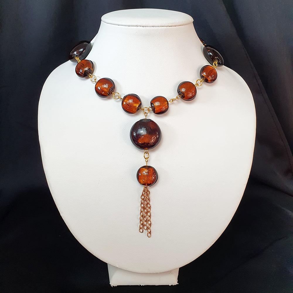 Elise Necklace brown necklace making kit — DIY set with beads and instructions for creating handmade jewelry
