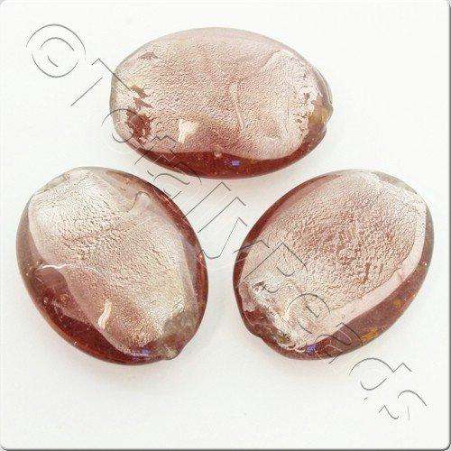 Lampwork Glass Bead Oval 31mm - Amethyst