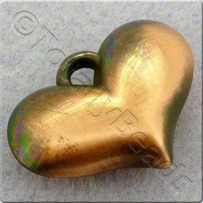 Acrylic Red Copper Charm - Heart 28mm