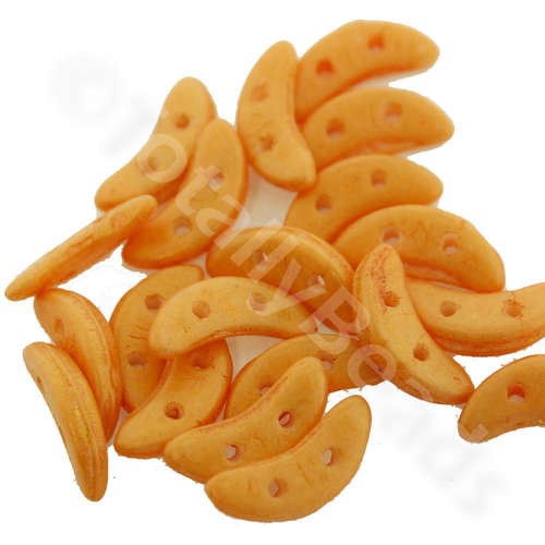 10mm Czech glass glass beads pacifica tangerine — pack of 7, high-quality two-hole beads ideal for jewelry making, bead weaving, and crafts