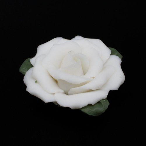 Fimo Flower Bead 33mm White 2pcs for jewellery making