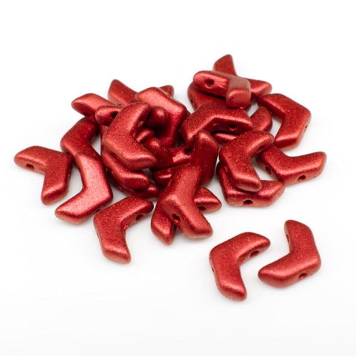 4x10mm Czech glass Rulla beads mat met. lava — two-hole beads for jewelry making and bead weaving