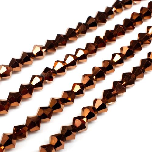 5mm crystal bicone beads bronze plate — faceted for jewelry making and beadwork