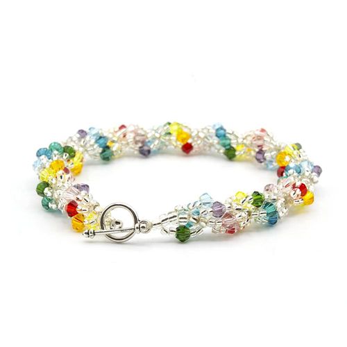 Crystal Rainbow Bracelets Kit make 10 bracelet making kit — DIY set with beads and instructions for creating handmade jewelry