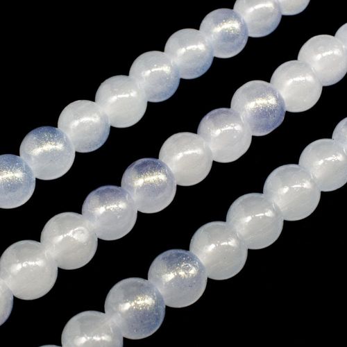 Glass Jade Glitter Beads 8mm Round Ice Blue for jewellery making